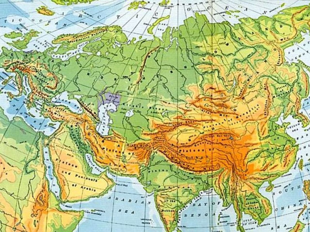 Горные территории евразии. Карта Евразии географическая крупная. Карта Евразии физическая карта.