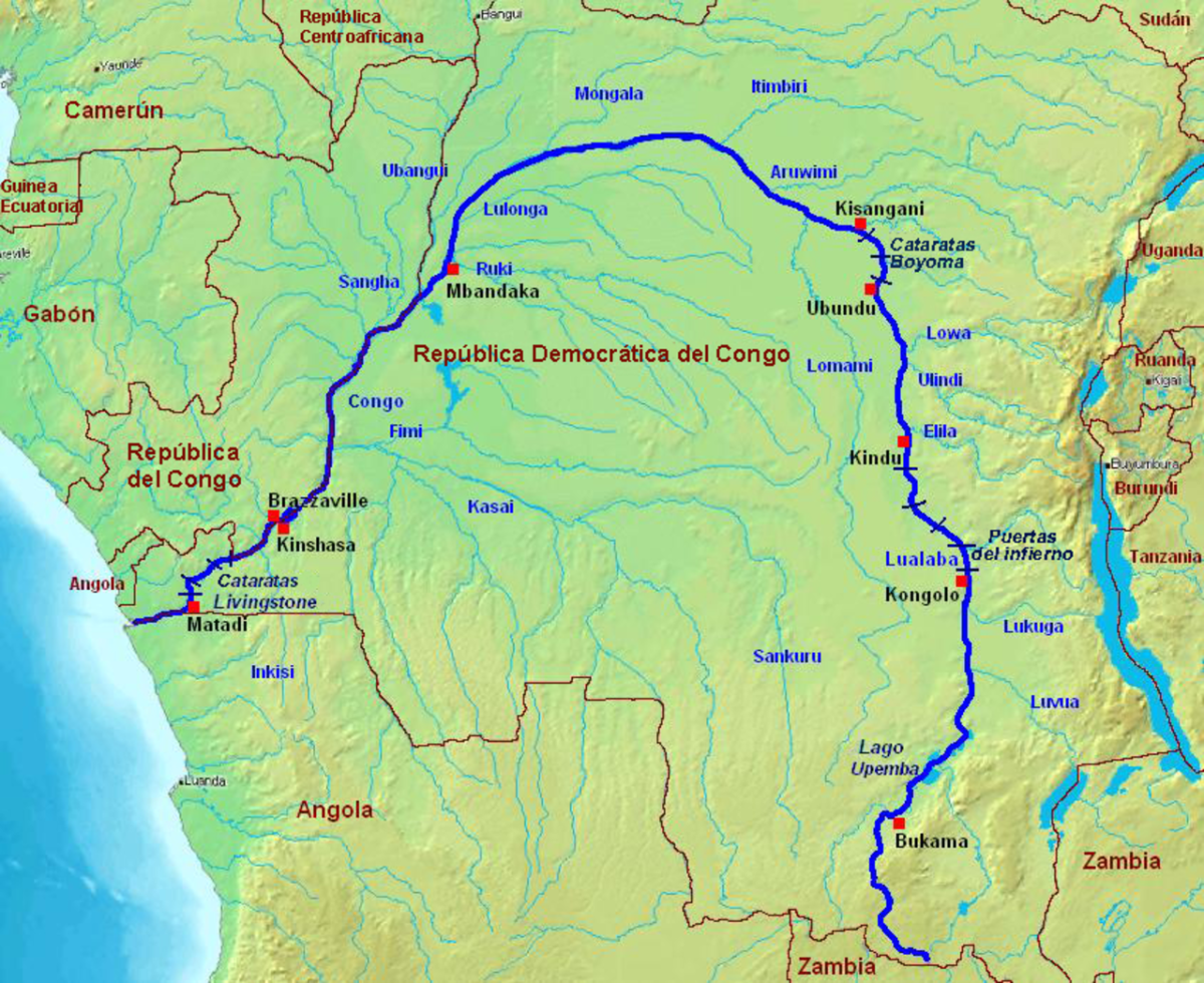 Как называется африканская река изображенная на карте