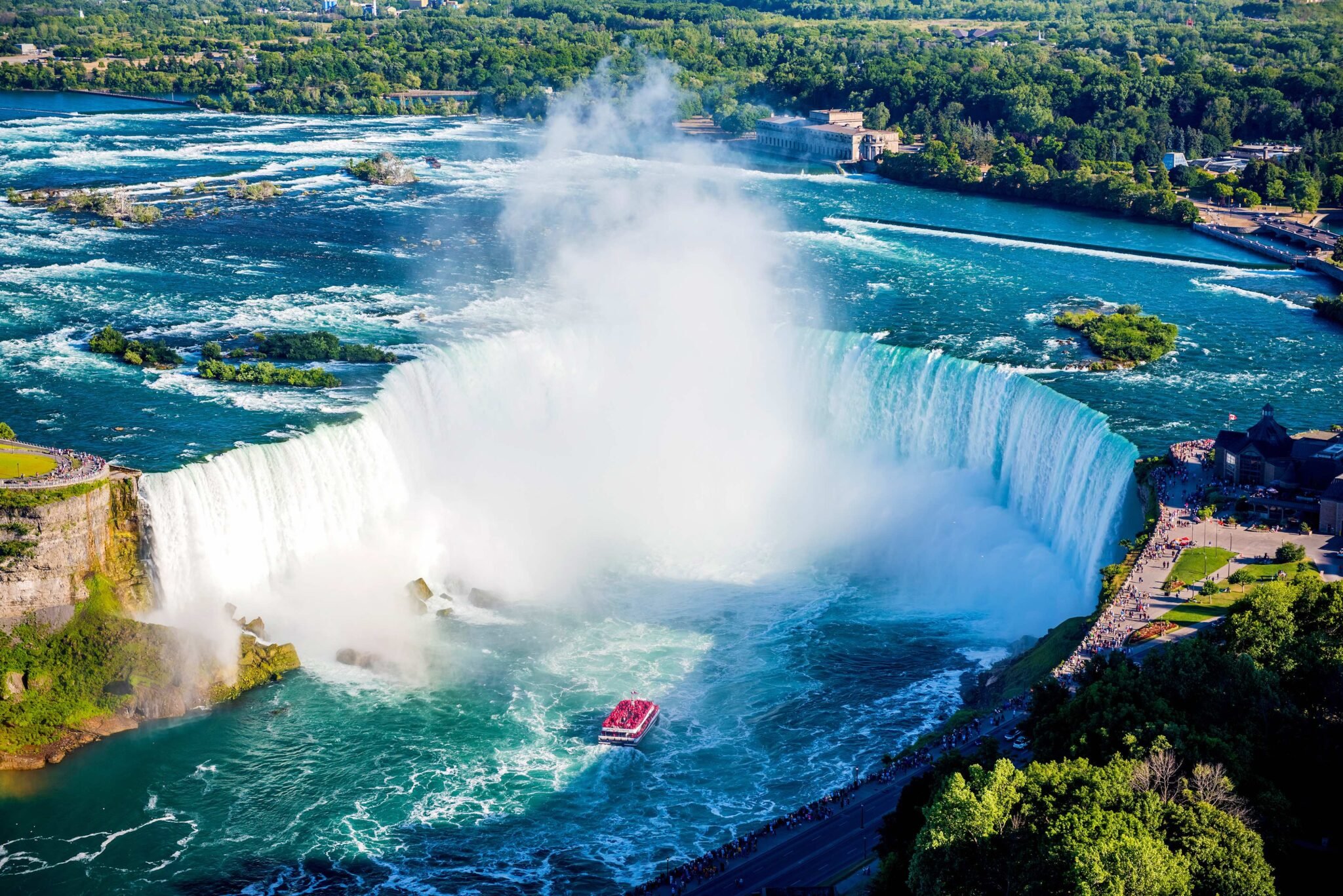 Высота известного на весь мир ниагарского водопада