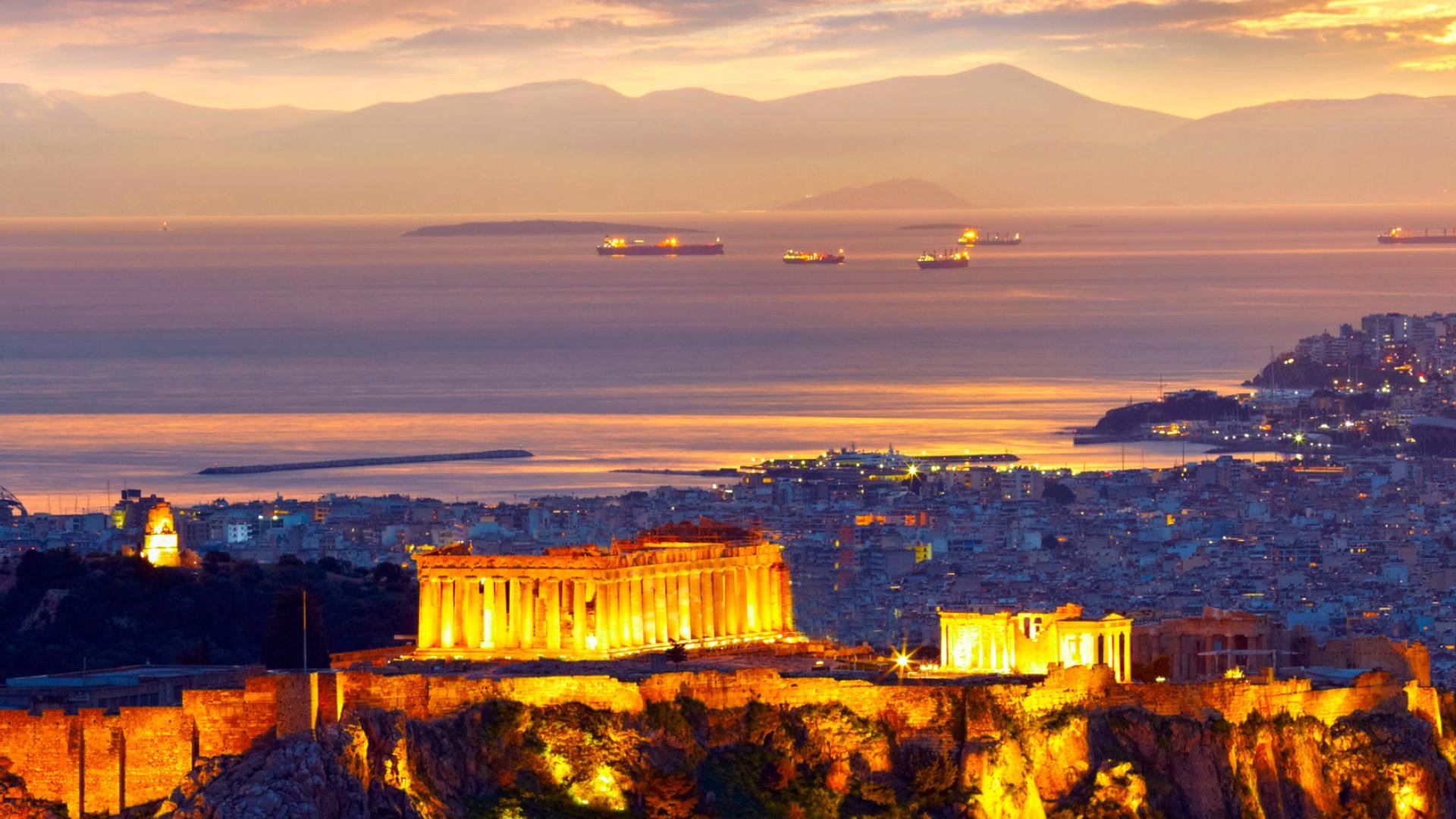 Афин слушать. Афины Греция. Афины вид с моря. Вид с моря на Акрополь. Афины Греция вид на море.