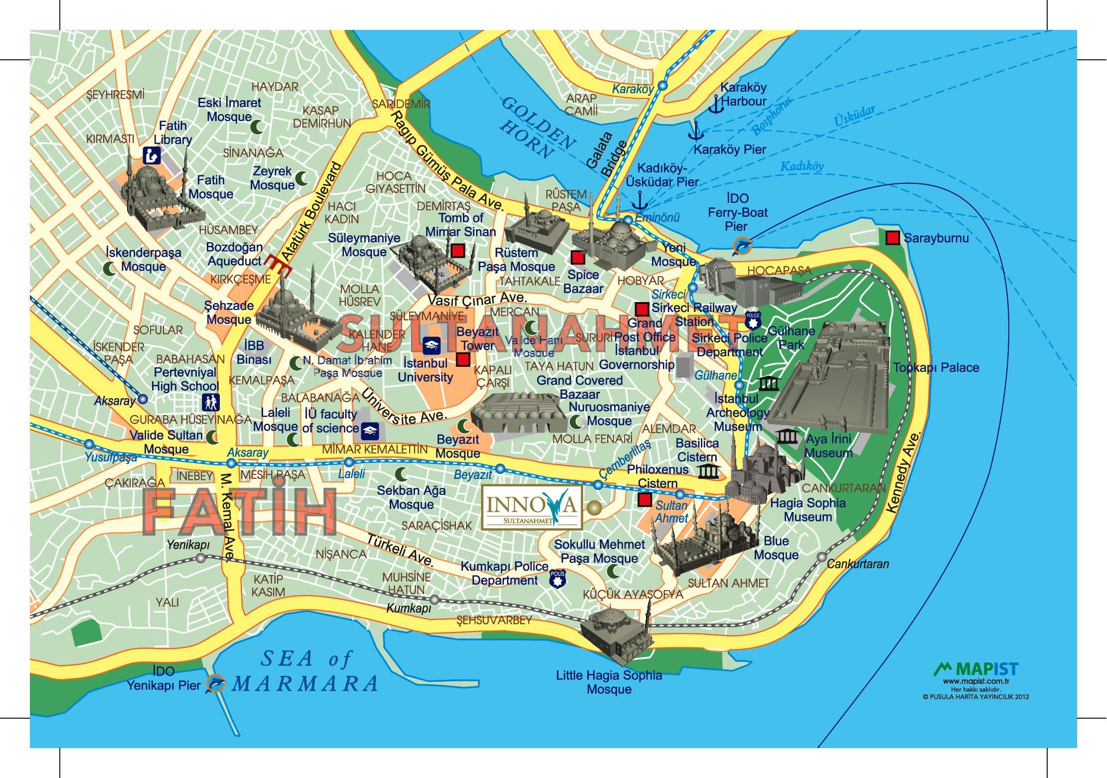 Центр стамбула на карте. Султанахмет на карте Стамбула. Площадь Султанахмет в Стамбуле на карте. Карта Стамбула на русском языке с достопримечательностями. Район Лалели в Стамбуле на карте.